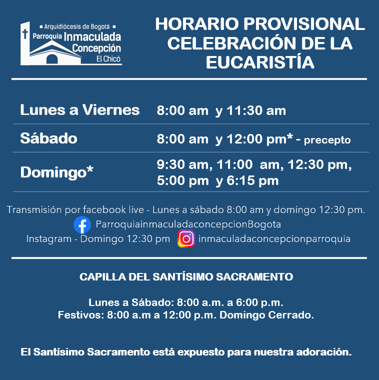 Horarios Eucaristías