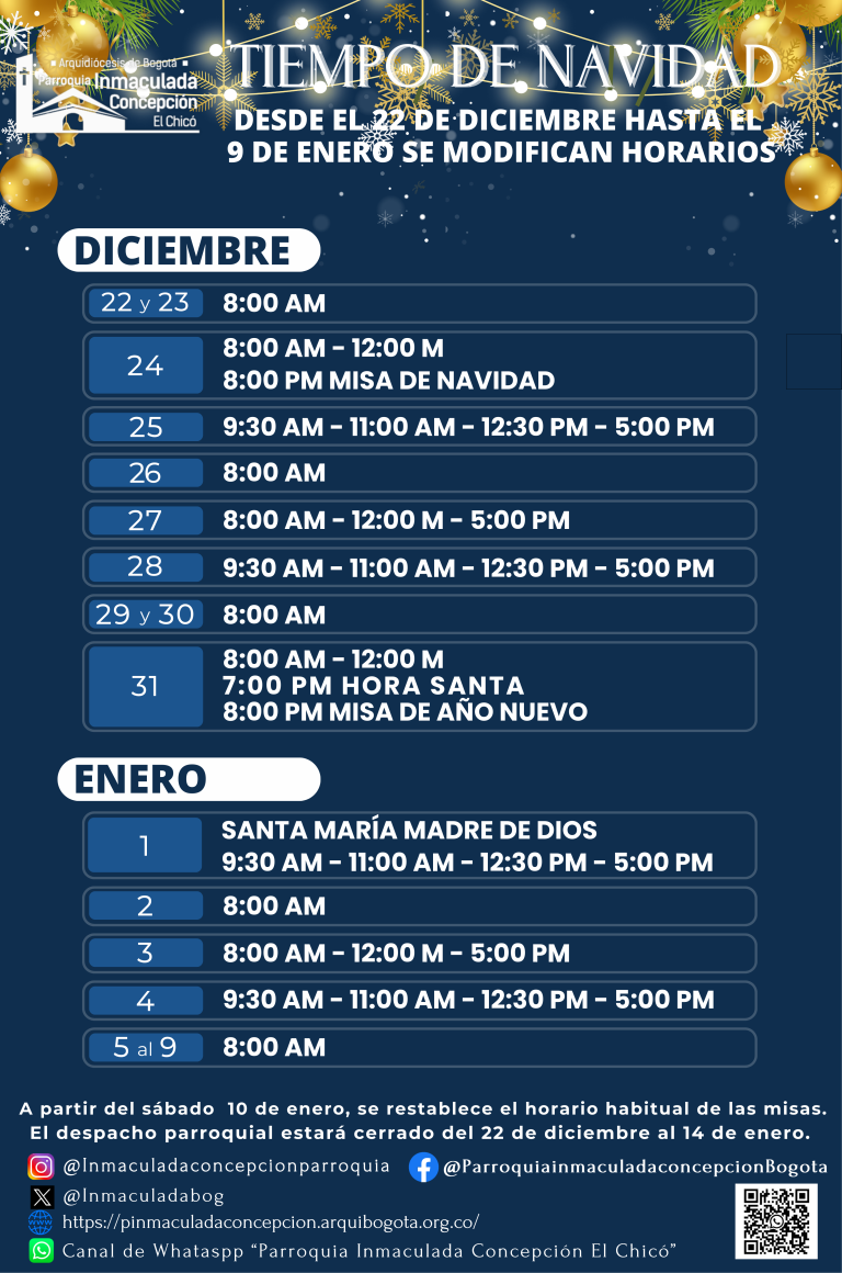 HORARIOS VACACIONES