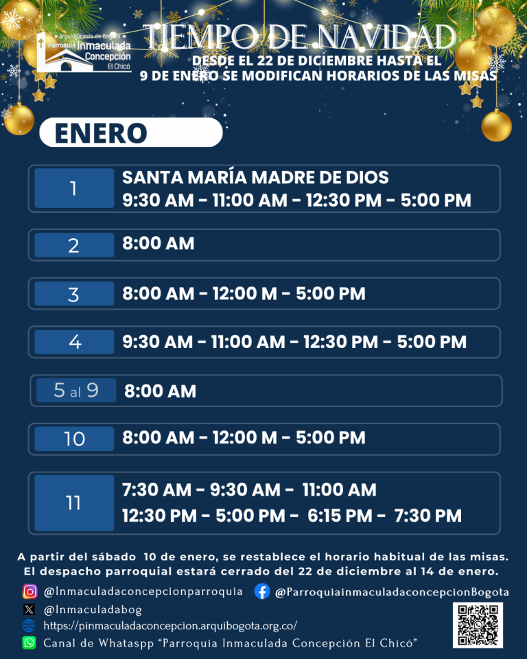 Horarios Enero 2026